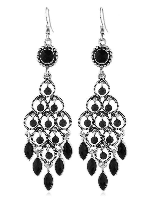 

Bohemian Rhinestone Decoration Drop Earrings, Black
