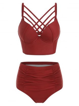 Criss Cross High Waist Bikini Set