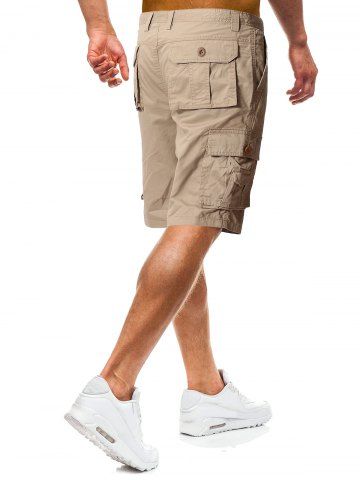 

Flap Pockets Casual Cargo Shorts, Light khaki