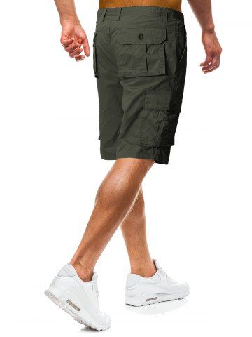 

Flap Pockets Casual Cargo Shorts, Army green