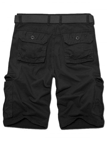 

Zipper Multi Pockets Cargo Shorts, Black
