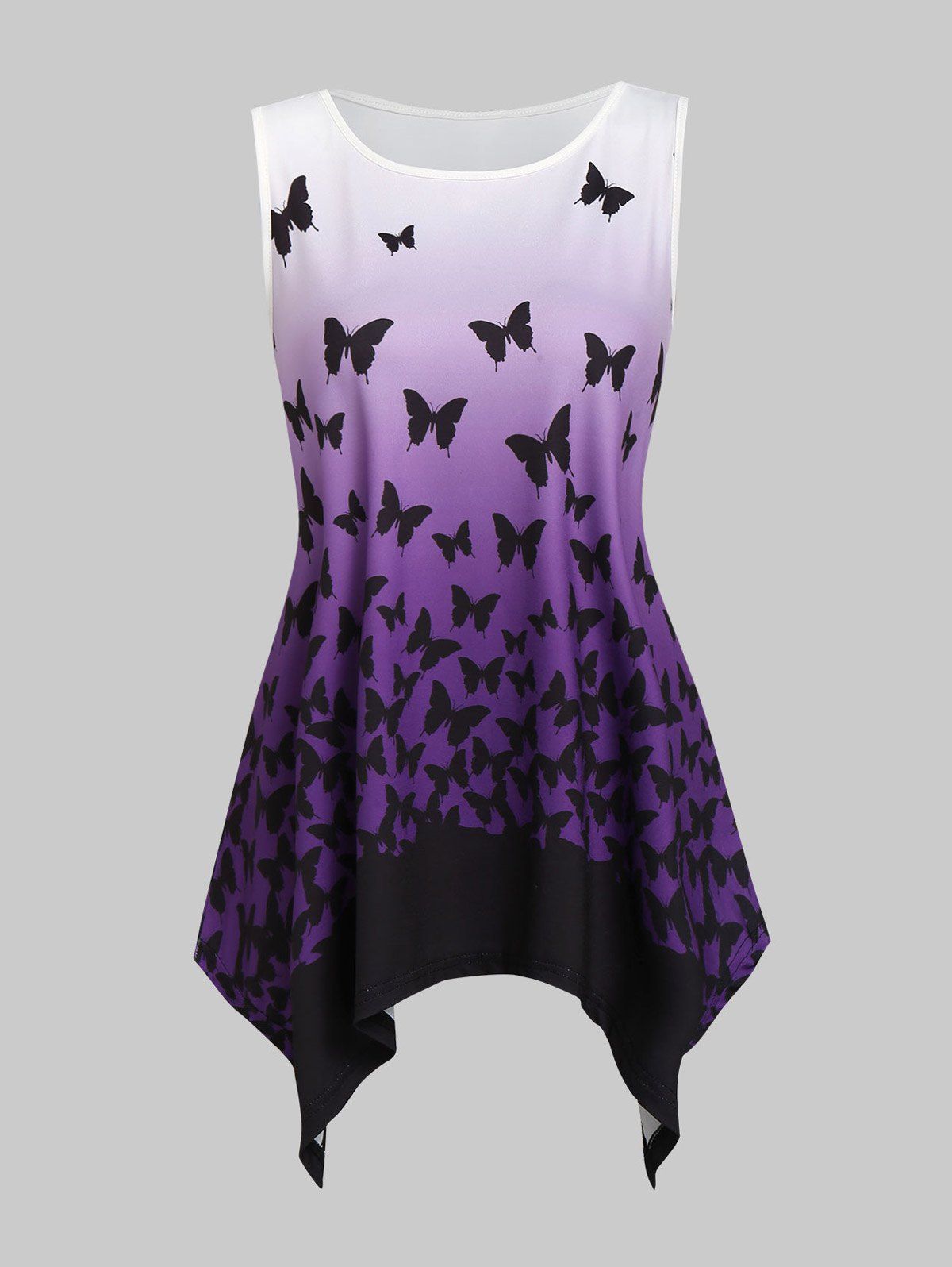 

Ombre Butterfly Print Tank Top, Medium orchid