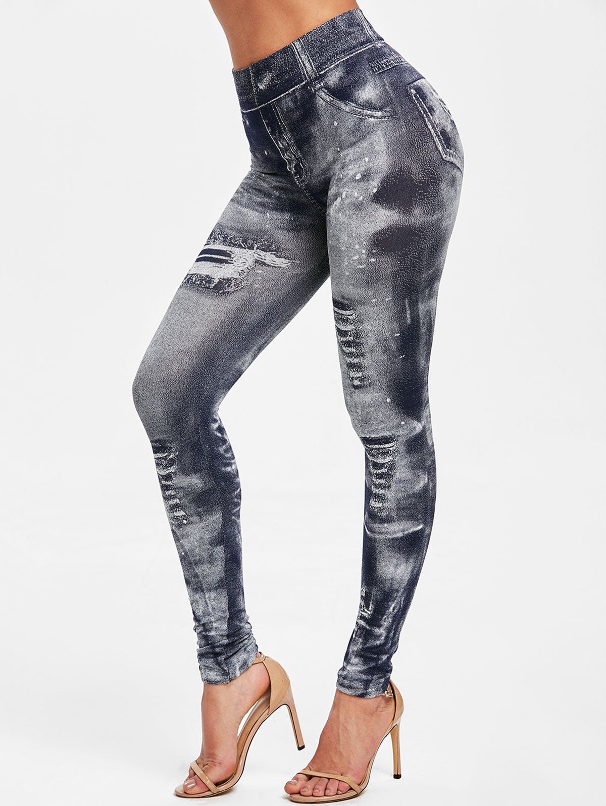 [38% OFF] High Waist Paint Splatter Pants | Rosegal