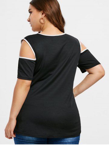 

Cutout Plus Size Cold Shoulder Top, Black