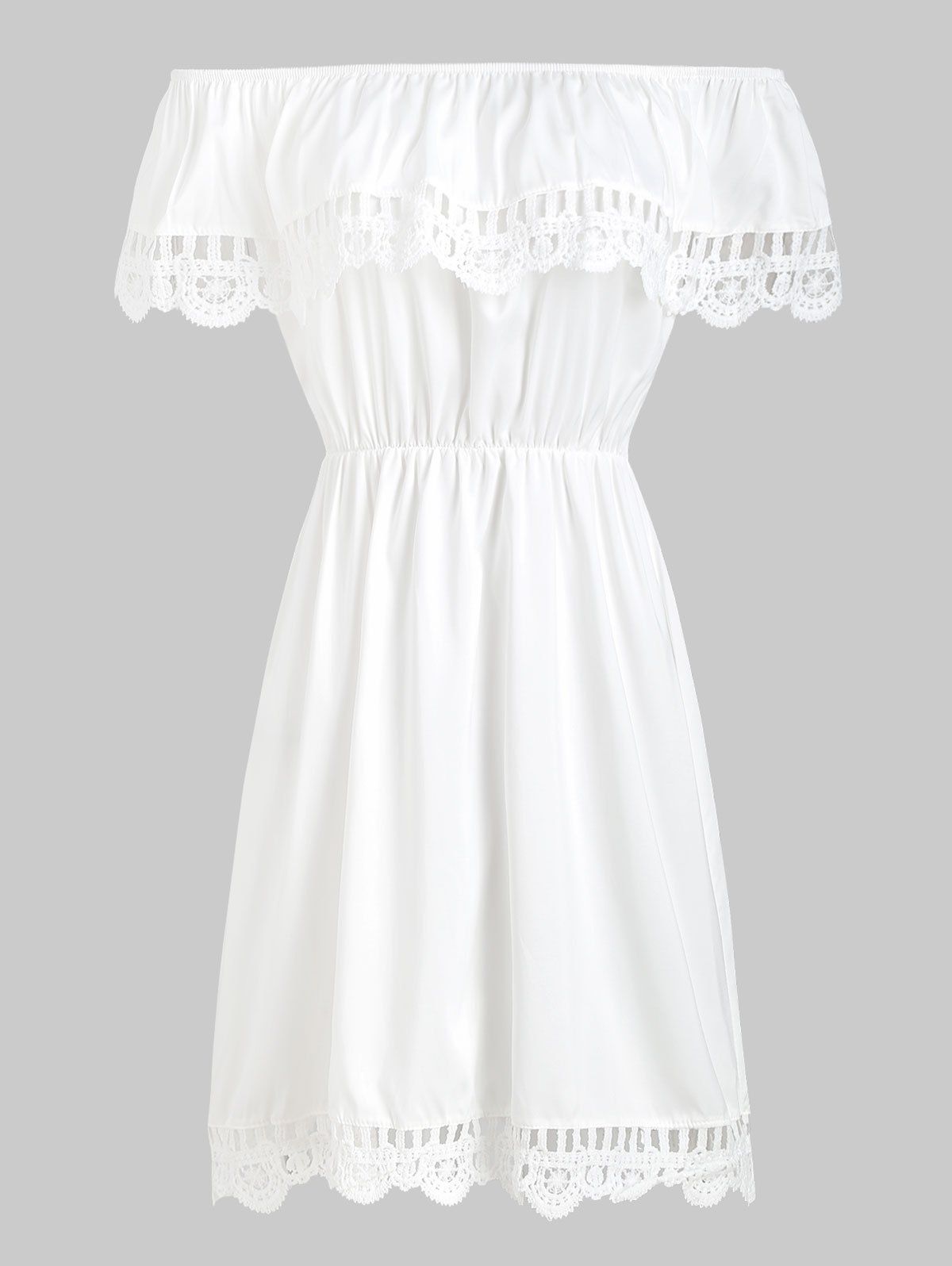 

Off The Shoulder Flounce Skater Dress, White