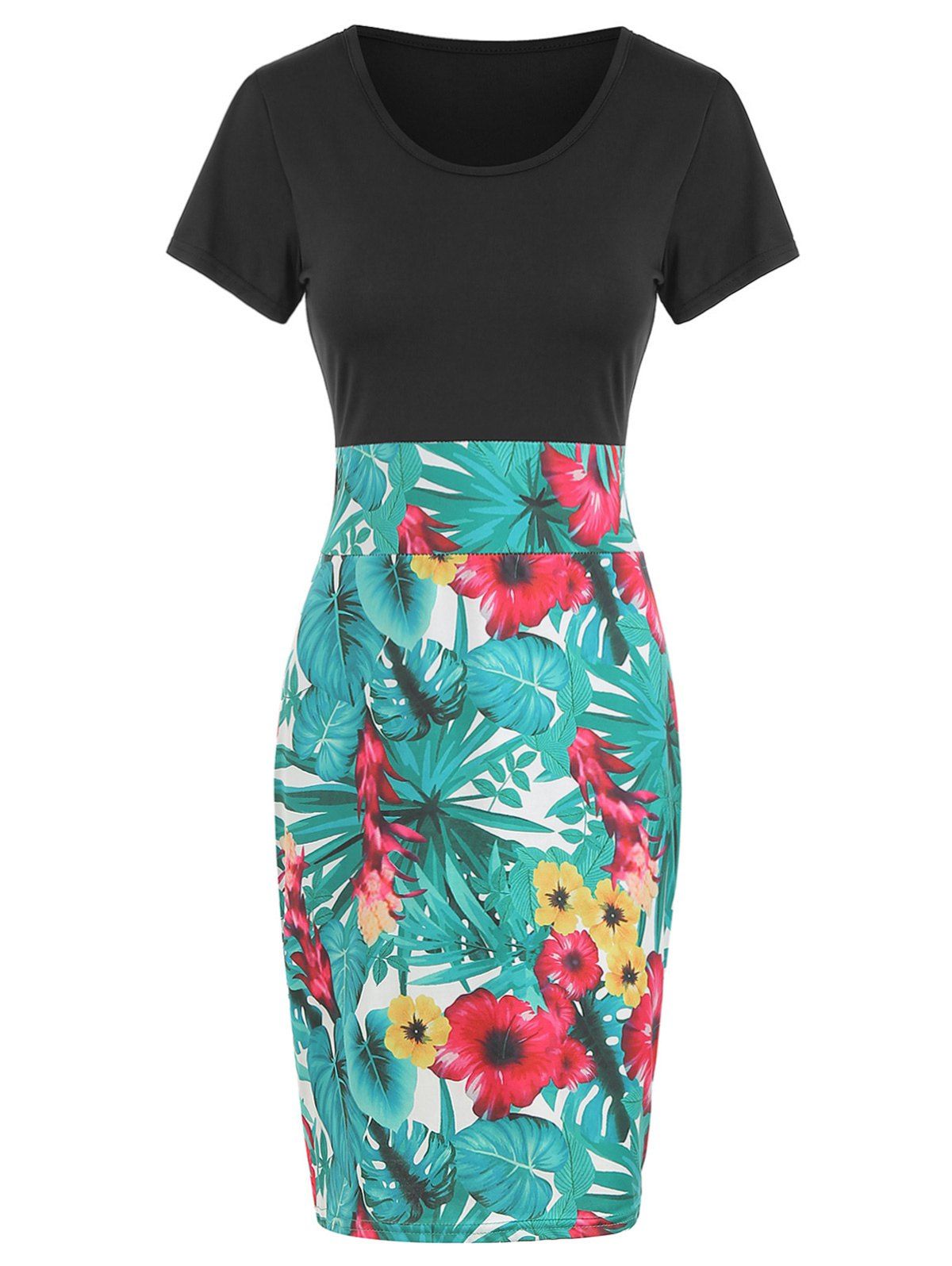 

Floral Print Vintage Sheath Dress, Medium aquamarine