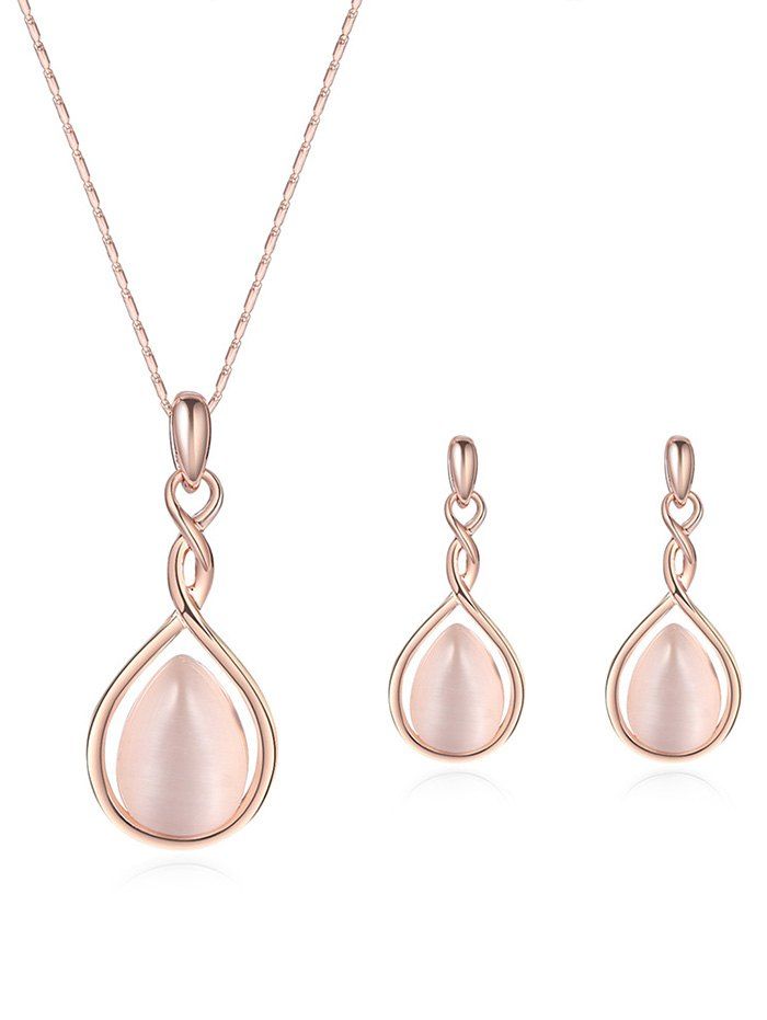 

Water Drop Faux Opal Jewelry Set, Gold