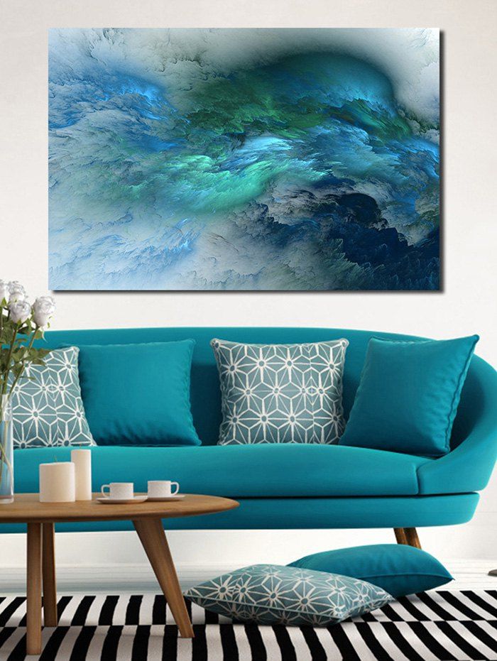 

Abstract Print Unframed Canvas Painting, Blue