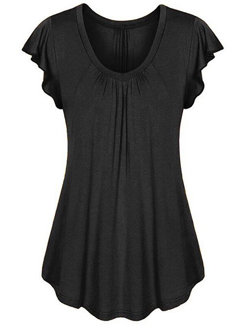 

Ruffle Short Sleeve Tee, Black