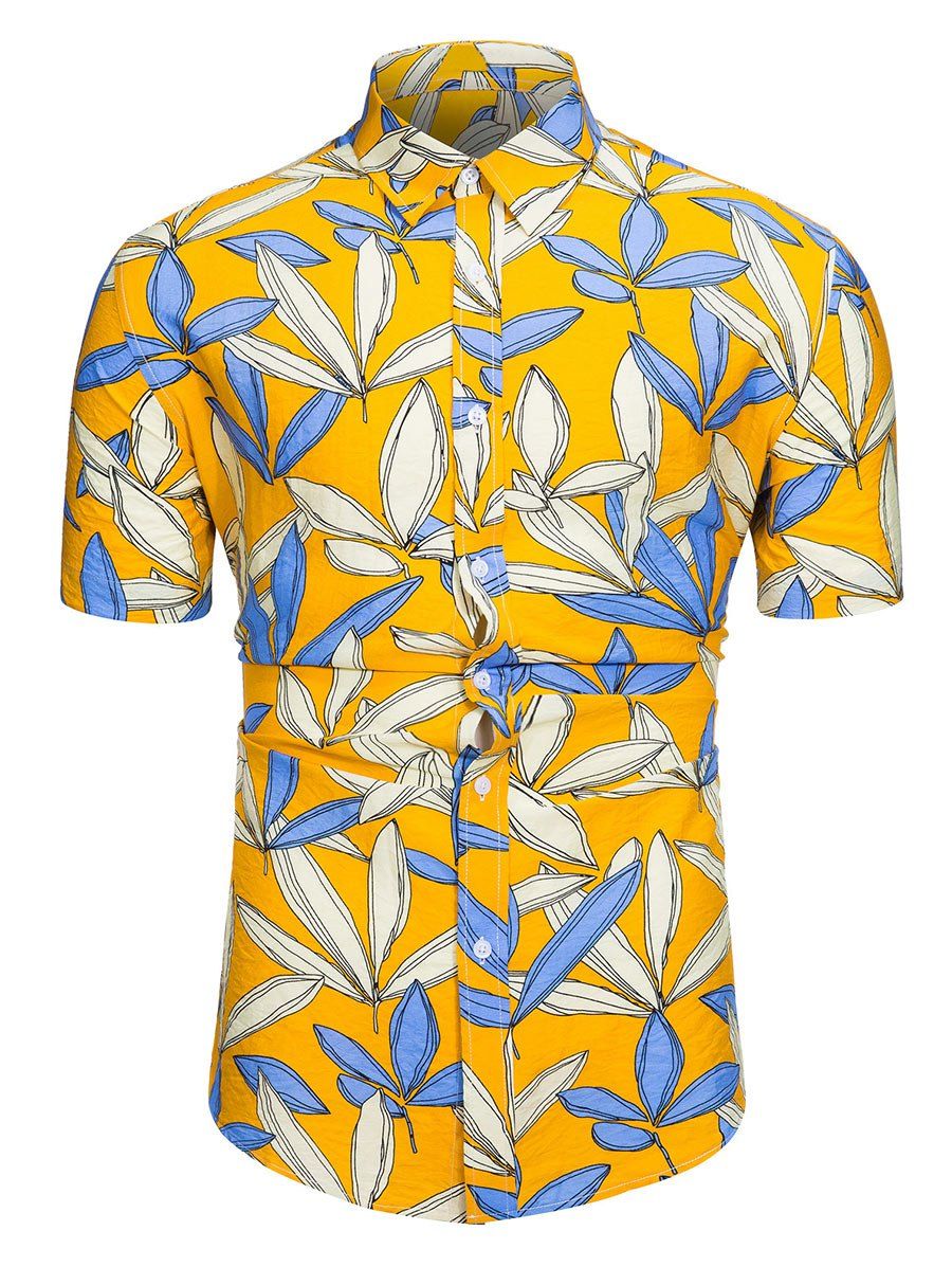 

Leisure Printed Short Sleeves Shirt, Bee yellow
