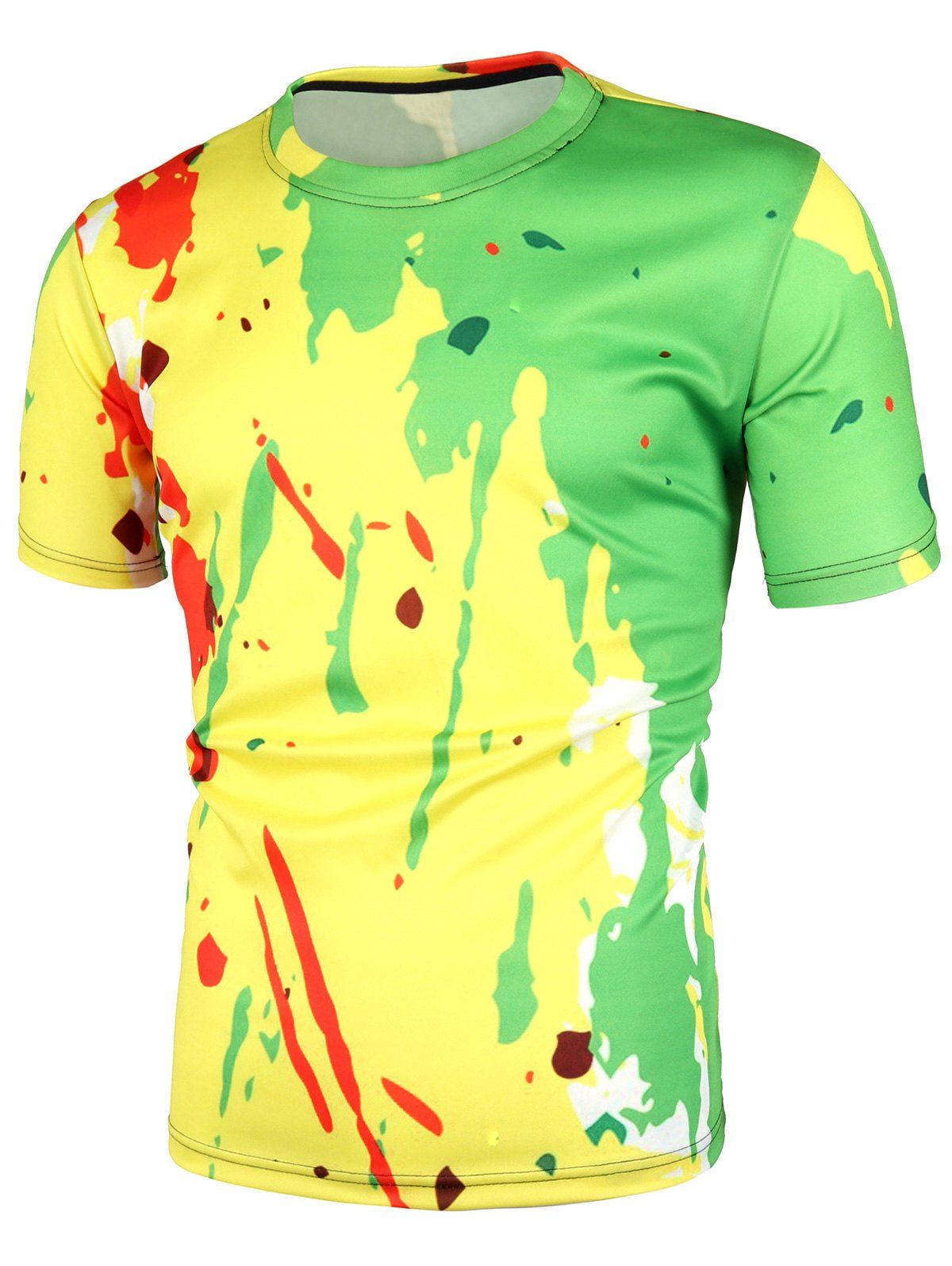 

Splatter Printed Short Sleeves T-shirt, Cornsilk