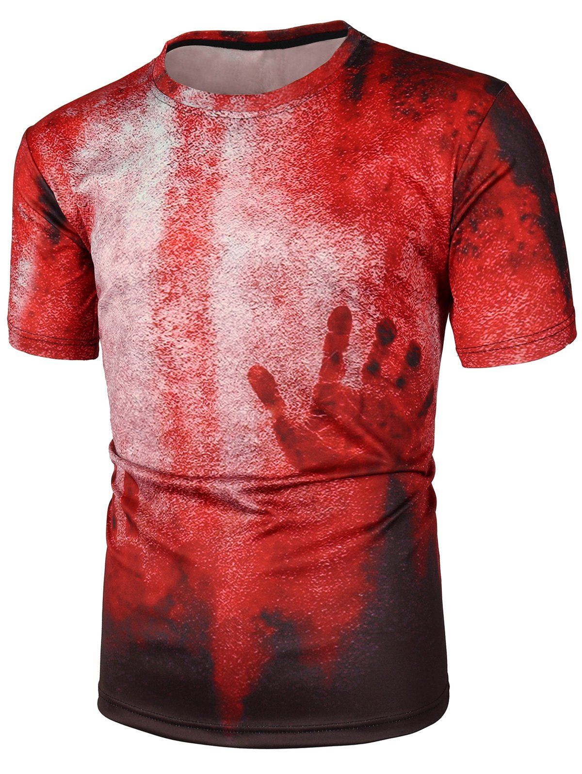 

Fingerprint Pattern Short Sleeves T-shirt, Red