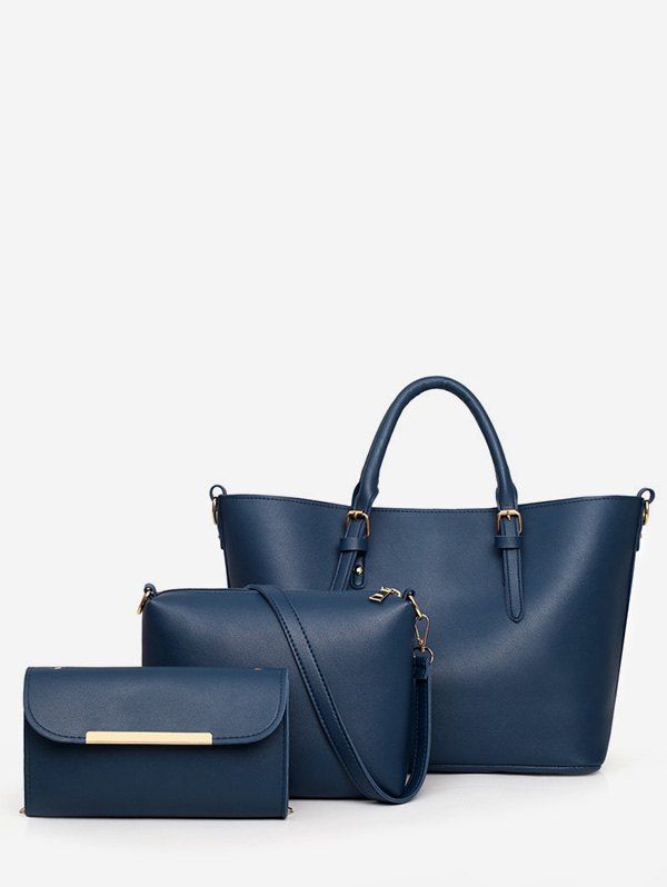 

3Pcs Simple Style Handbag Set, Blue