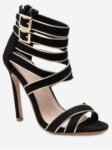 sandale talon bride croisée