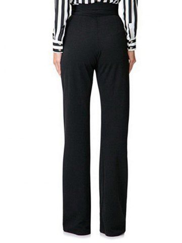 

Belt Back Zip Wide Leg Pants, Black