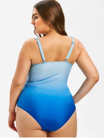 

Plus Size Twist Ombre Color Swimwear, Multi-a