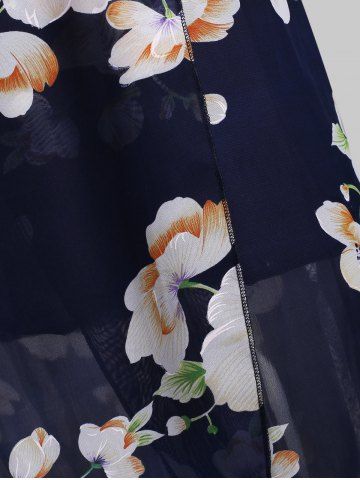 

Spaghetti Strap Lace Insert Flower Print Dress, Milk white