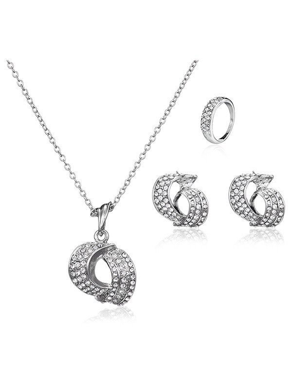 

Geometry Rhinestone Jewelry Set, Silver