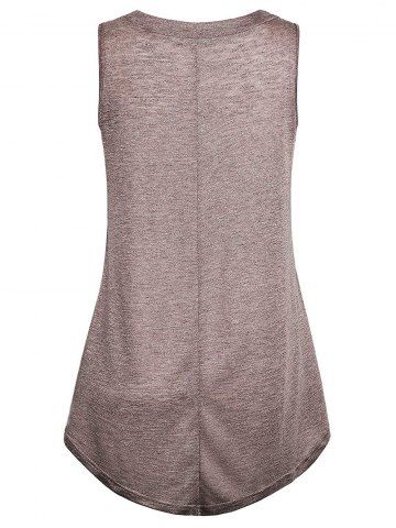 

Plus Size Flare Button Tank Top, Puce