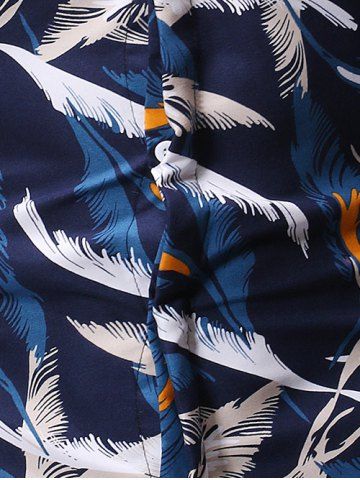 

Feather Print Short Sleeve Shirt, Deep blue