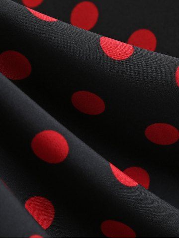 

Wrap Polka Dot Cap Sleeve Dress, Red