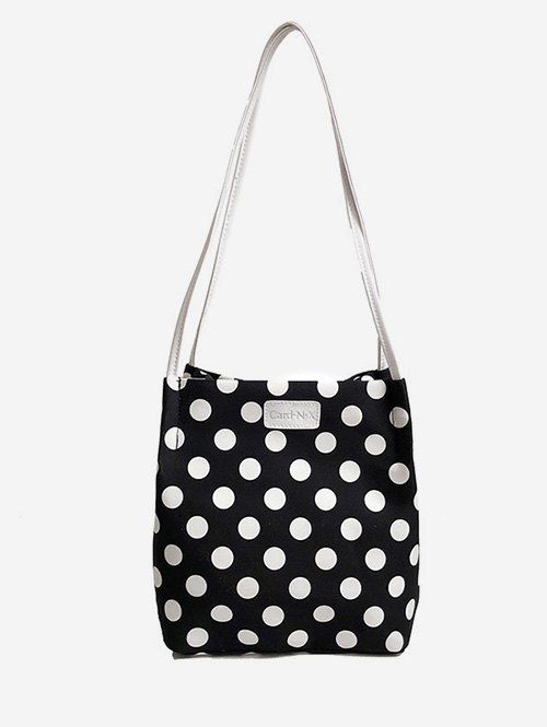 

Print Polka Dot Shoulder Bag, Black