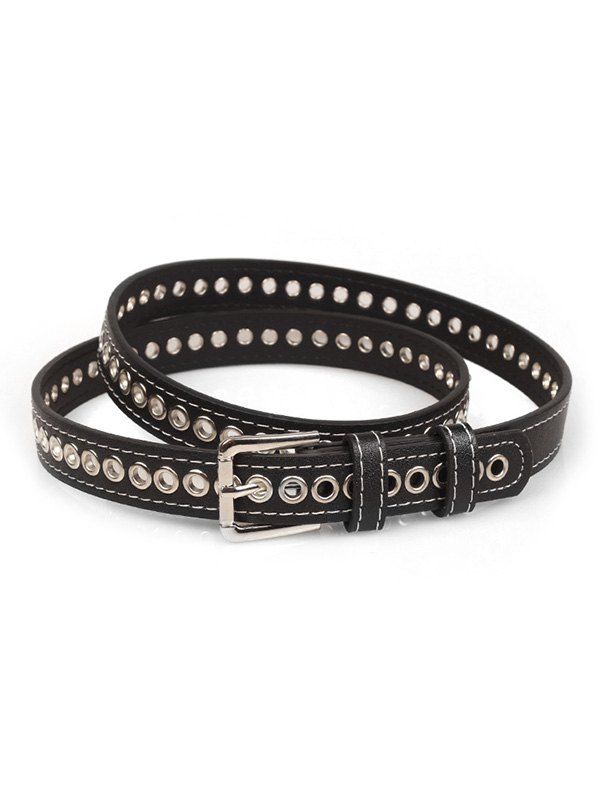 

Pin Buckle Punk PU Belt, Black