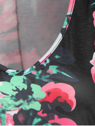 

Printed Sleeveless V Neck Tee Dress, Multi-d