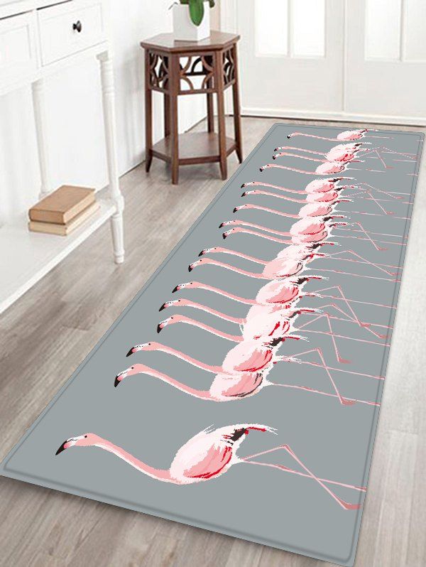 

Flamingos Pattern Floor Rug, Gray cloud
