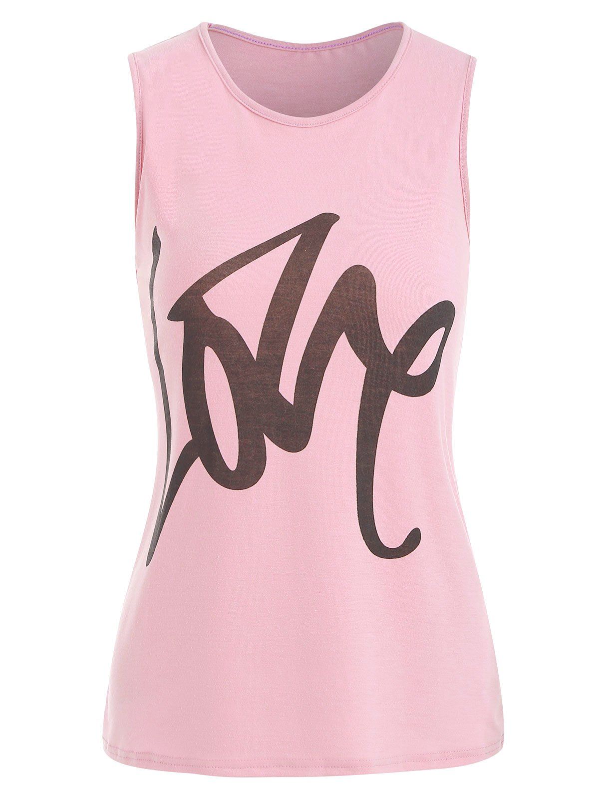 

Love Print Tank Top, Pink