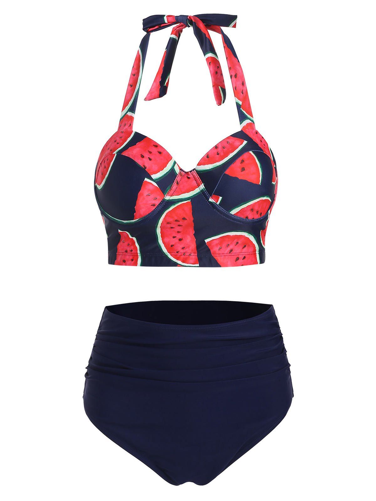 

Watermelon Print Cut Out Bikini Set, Multi
