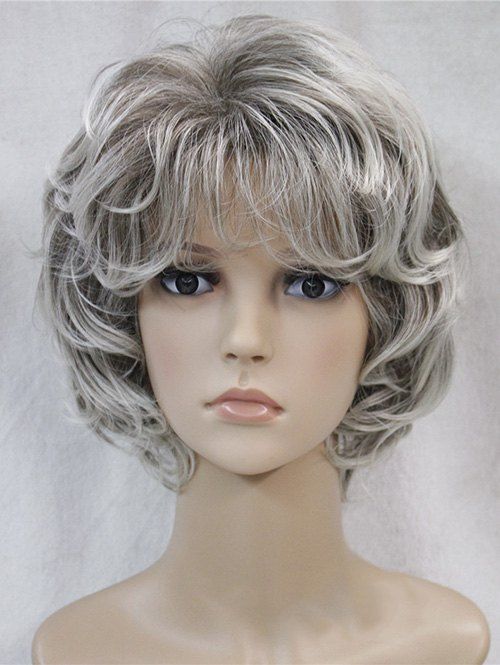 

Side Bang Curly Short Fluffy Synthetic Wig, Multi-c