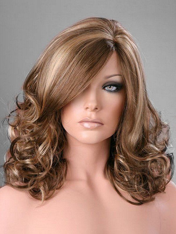 [43% OFF] Side Part Curly Long Synthetic Wig | Rosegal