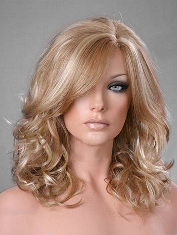 

Side Part Curly Long Synthetic Wig, Multi-b