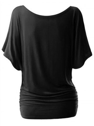 

Split Sleeve Ruched T-shirt, Black