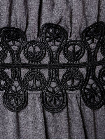 

Off The Shoulder Applique Asymmetric Tee, Cloudy gray