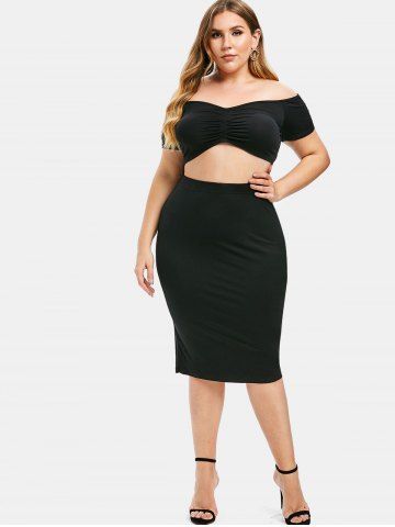 

Rosegal Plus Size Pencil Skirt, Black