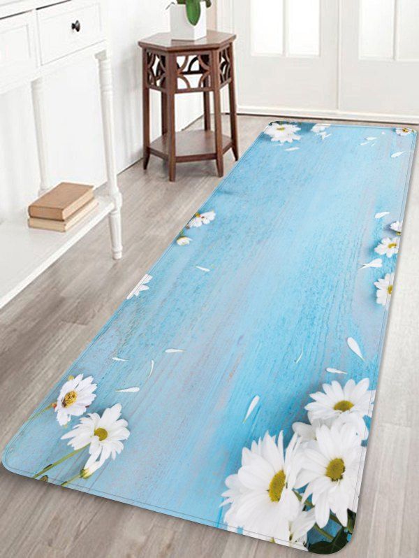 

Flower Petals Floor Rug, Robin egg blue