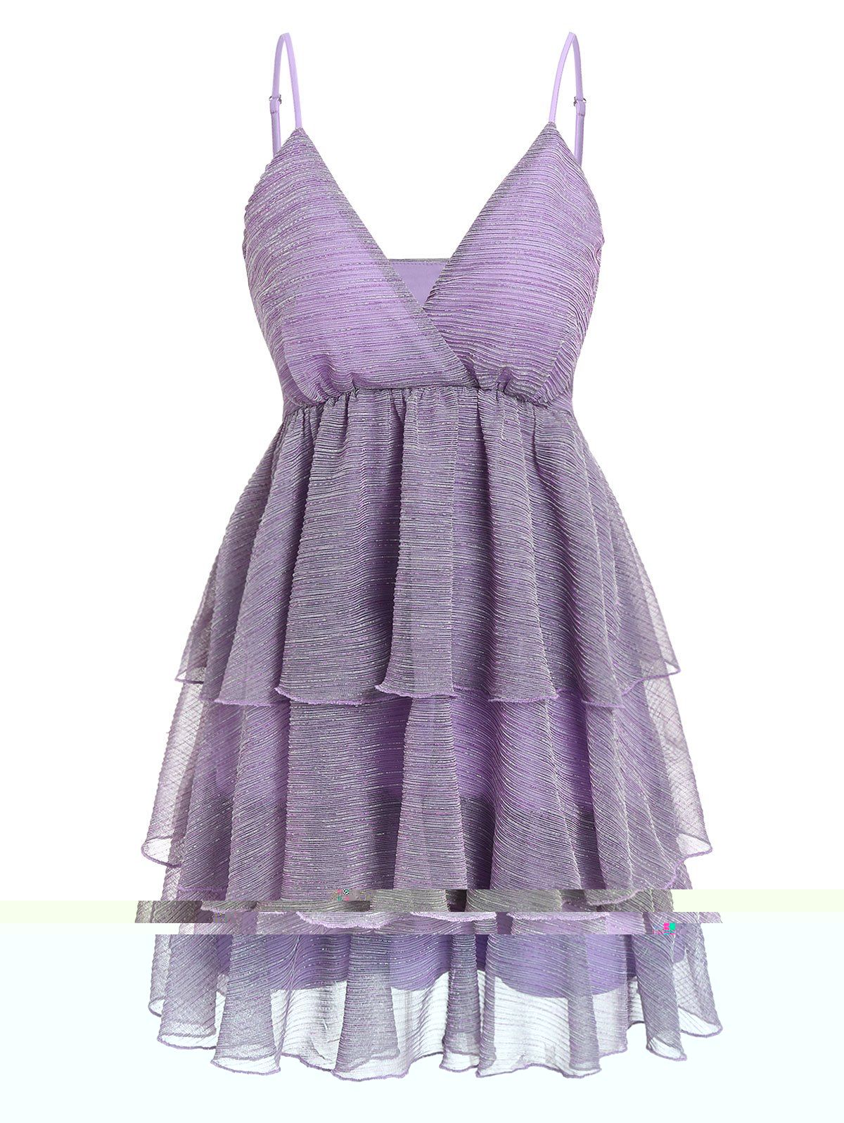 

Low Cut Layered Flounce Cami Dress, Mauve