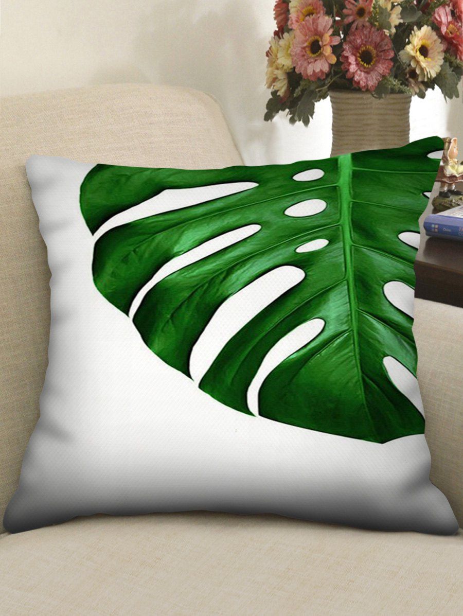 

Palm Leaf Print Decorative Pillowcase, Jungle green