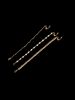 3 Piece Arrow Sequins Chain Anklet Set -  