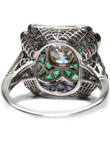 

Faux Gemstone Decoration Ring, Light sea green