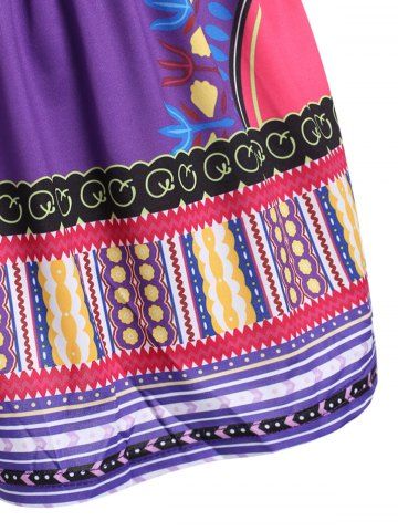 

Tribal Print Batwing Sleeve Dress, Purple