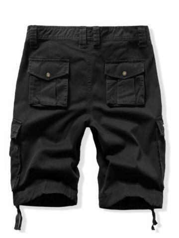 

Zipper Fly Design Casual Cargo Shorts, Black