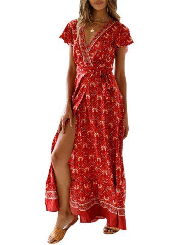 Watermelon Chevron Maxi Dress