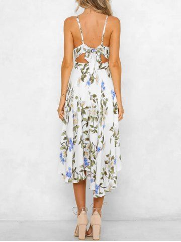 

Flower Cami Asymmetrical Dress, White