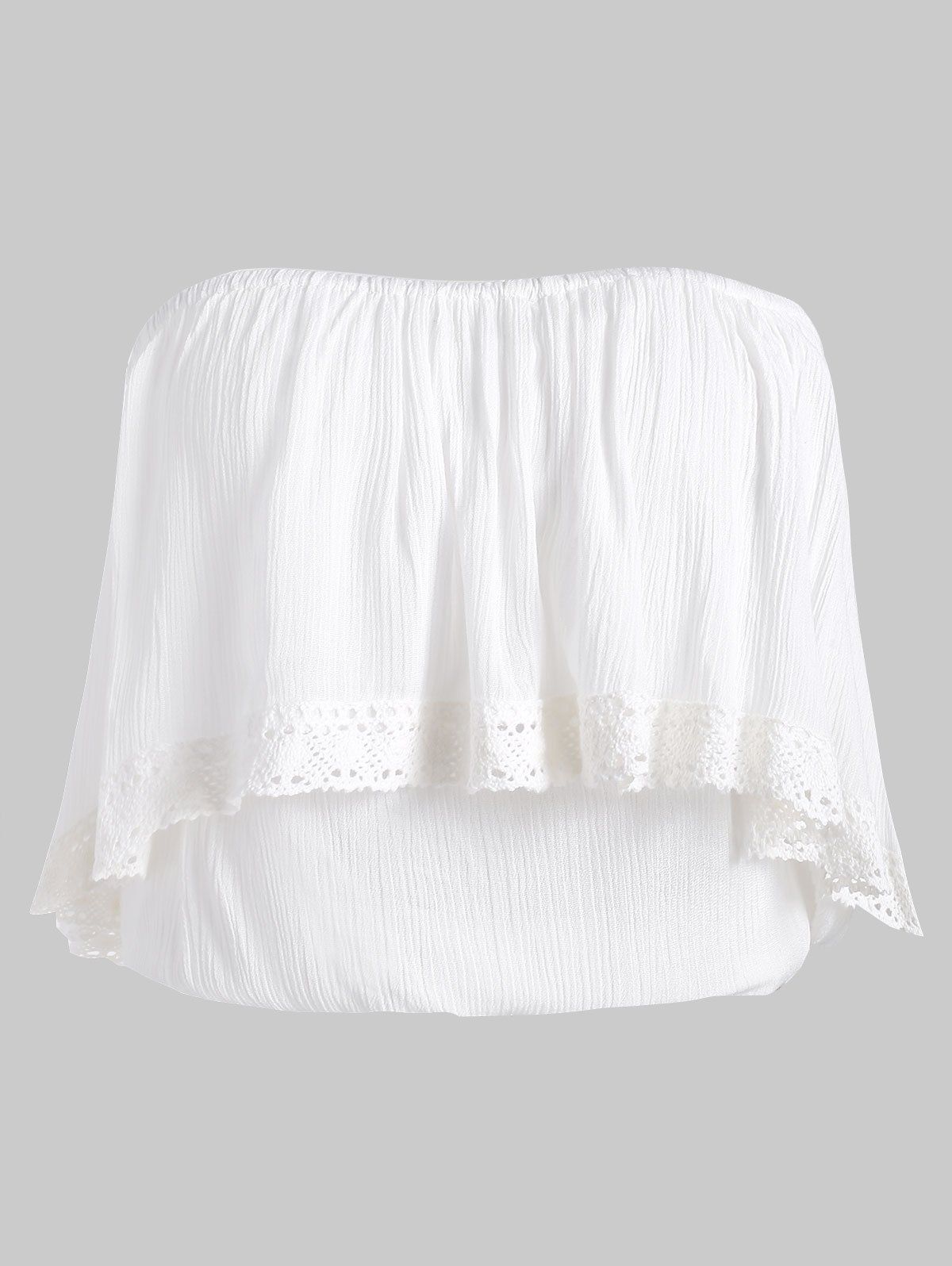 

Strapless Layered Crop Top, White