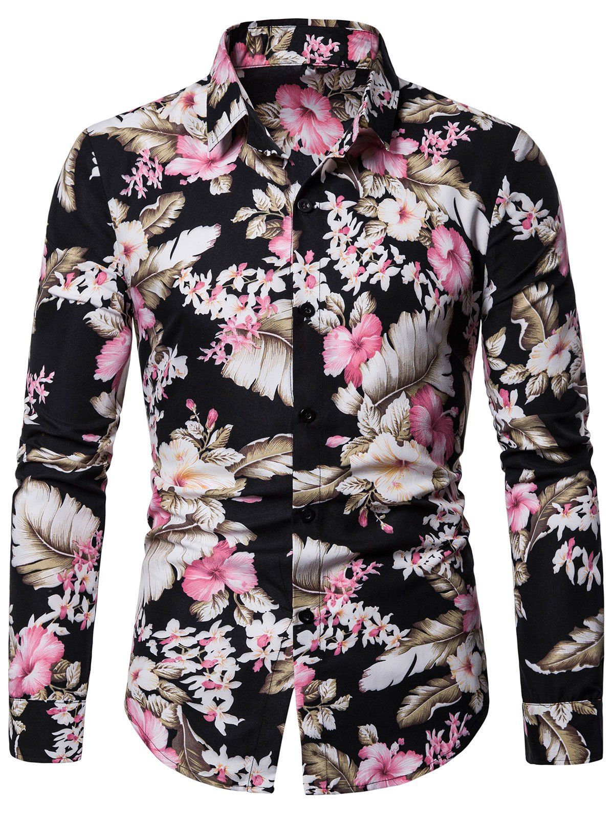 

Floral Printed Decoration Leisure Shirt, Multi