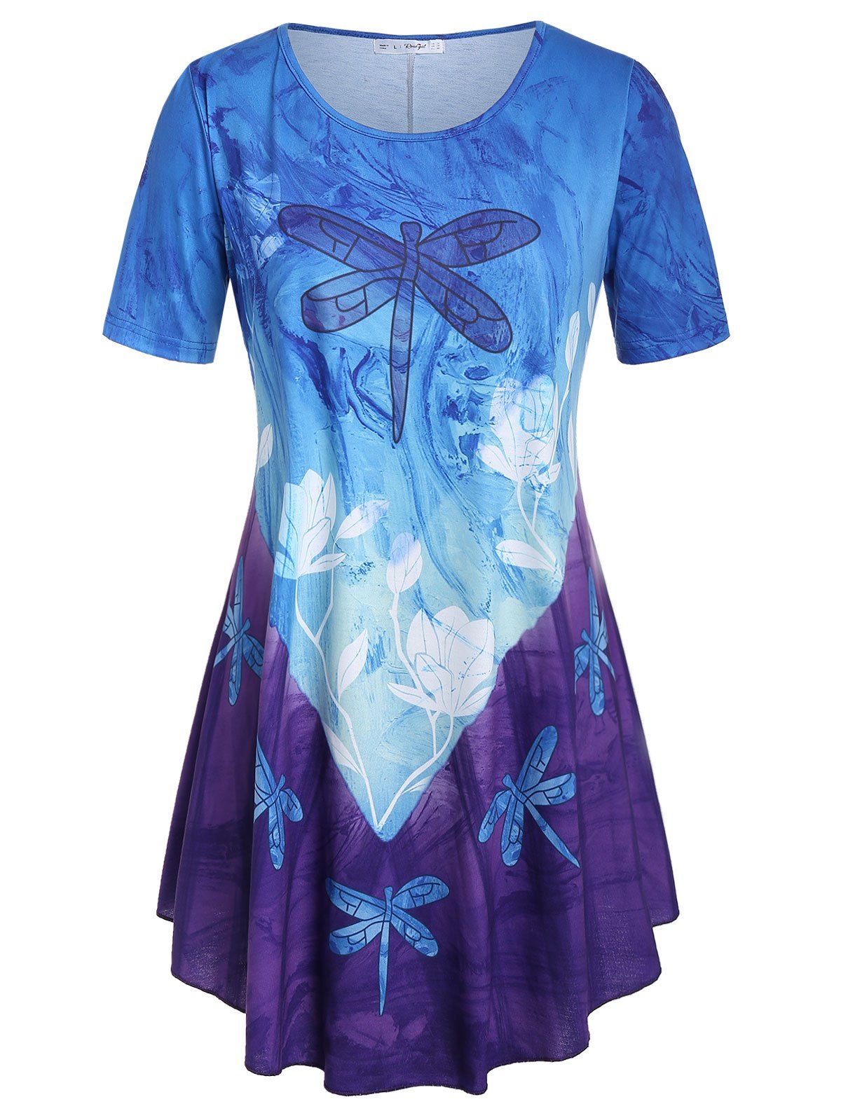 

Plus Size Printed Tunic T Shirt, Multi