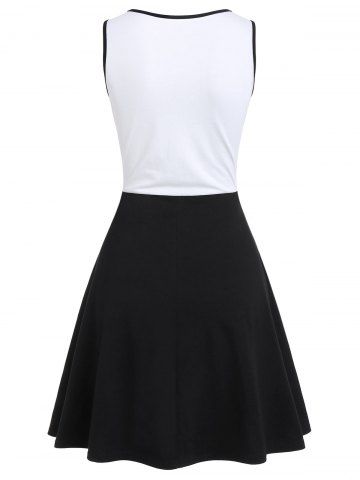 

Contrast Mini A Line Dress, Black